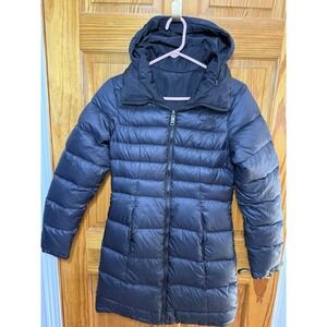 The North Face Womens XS Black 700 Goose Down Coat Jacket Quilted Puffer Reverse